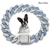 Creative Gift Link Chain Dog Diamond Chain Collar Inlaid Rhinestone Hip Hop Link Chain Necklace Bling 15mm Pet Crystal Necklace