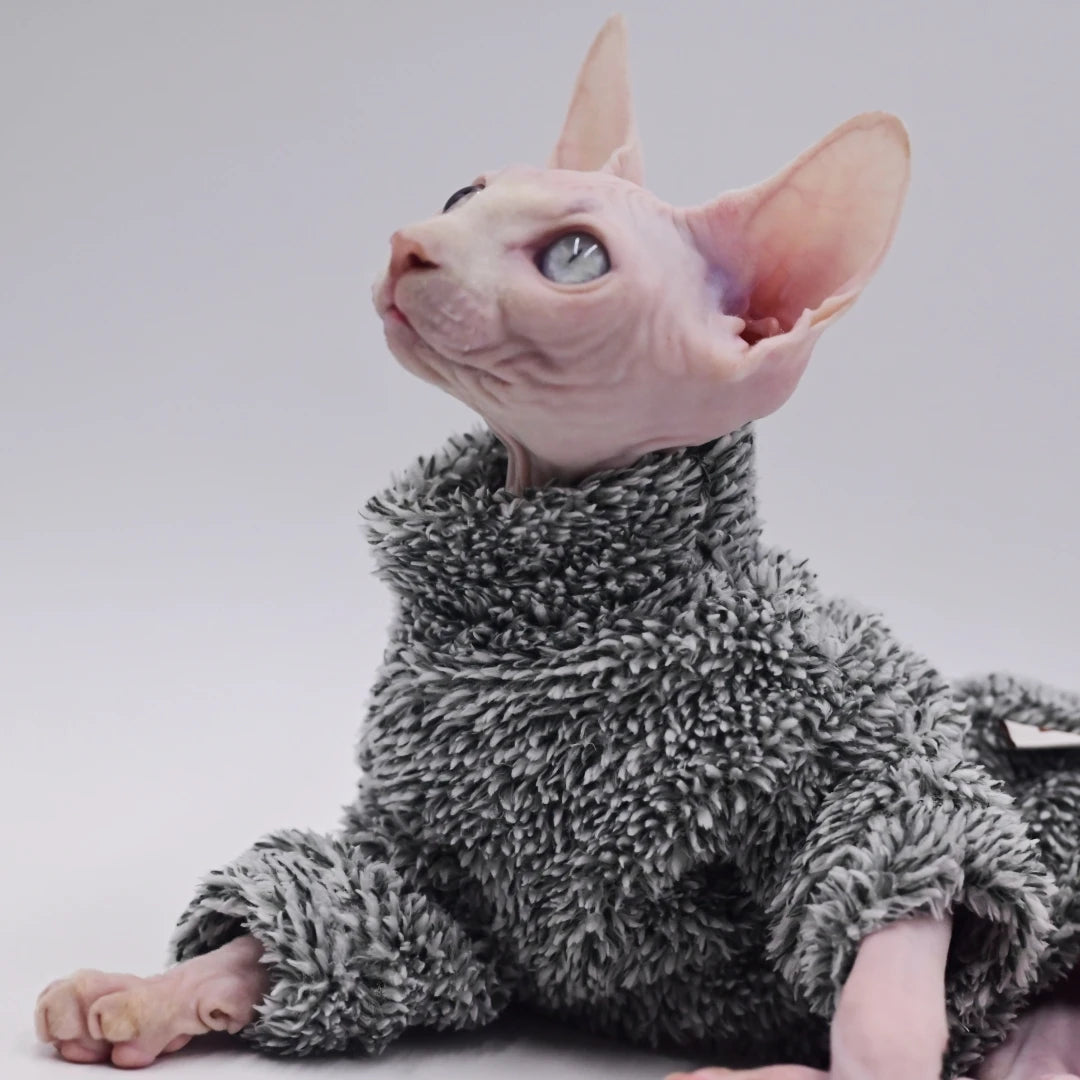 Hairless Cat Clothes Winter Camouflage Warm Arctic Velvet Sphynx Cat Coat Devon Clothes Konis Cat - Play Paws Toys