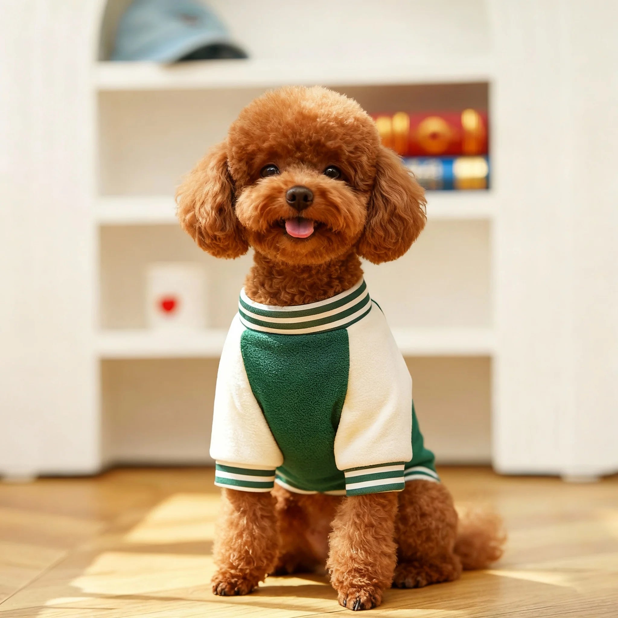 Cozy Fleece Dog Jacket, Sporty Baseball Style Dog Clothes  for Everyday Comfort, Warm Puppy Clothes for Small Medium Breeds