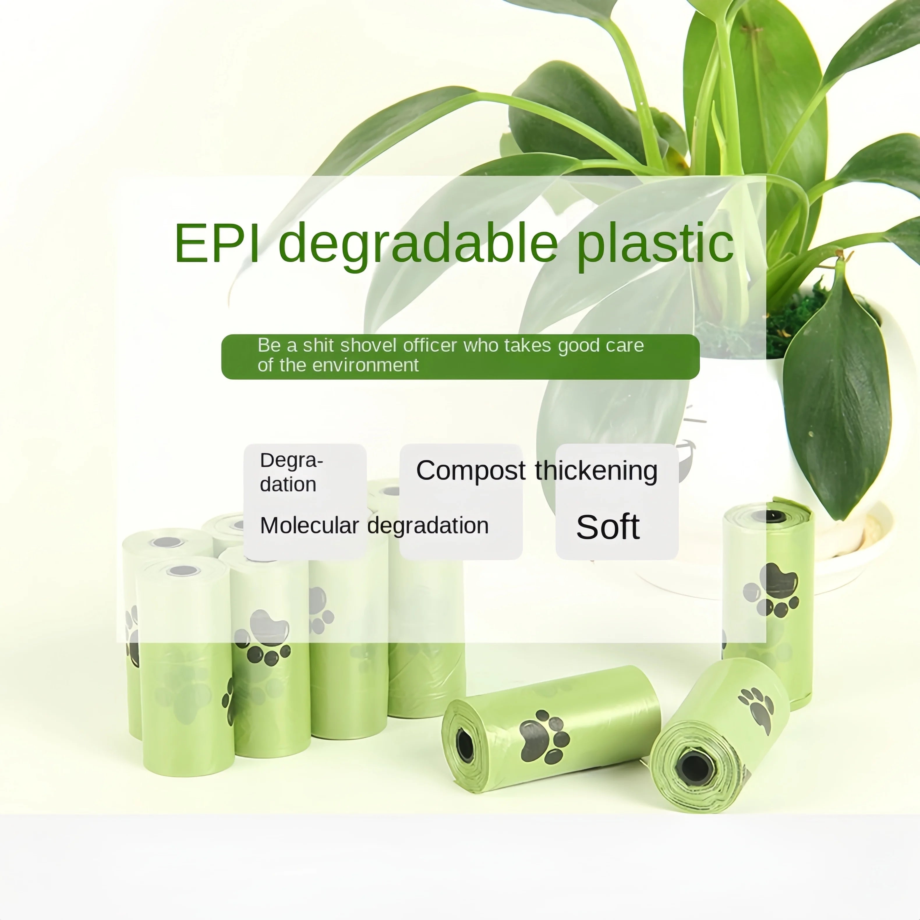 Dog Poop Bag Biodegradable Pet Dog Poop Bag Zero Waste Dog Pooper Bags Paw Doggy Litter Poop Bag Dog Poop Bag Dispenser