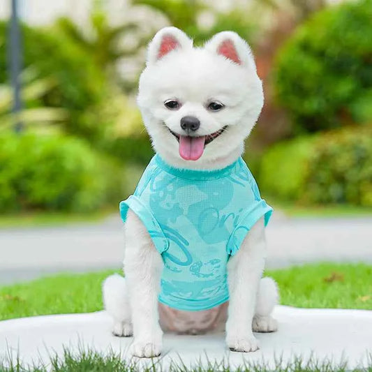 Ice Silk Fabric Dog Vest Cooling Effect Breathable Summer Lightweight Puppy Cat Pet Sleeveless Top Hot Days