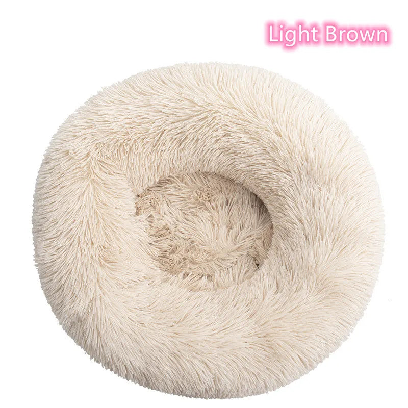 Super Soft Pet Cat Bed Plush Full Size Washable Calm Bed Donut Bed Comfortable Sleeping Artifact Suitable For Winter - Play Paws Toys