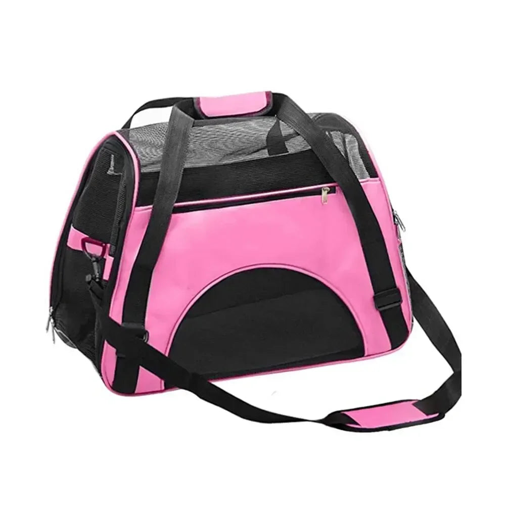 Pet Portable Foldable Four Sided Breathable Mesh Pet Bag Cat and Dog One Shoulder Travel Bag Crossbody Handbag Backpack Cat Bag - Play Paws Toys