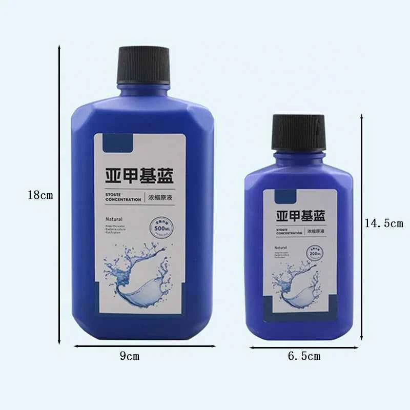 200ml/500ml Methylene Blue Concentrate for Aquarium Disinfection Sterilization Treat White Spot Fungus Tail Rot Water Cleaner
