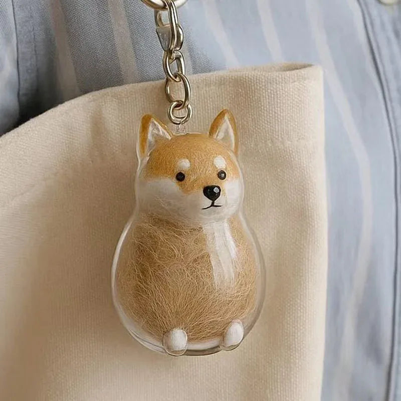 Dog Cat Hair Storage Pendant Keychain Box Couple Car Key Chains Jewelry Souvenir Pet Lover Keepsake Memorial Keychain Gift Decor