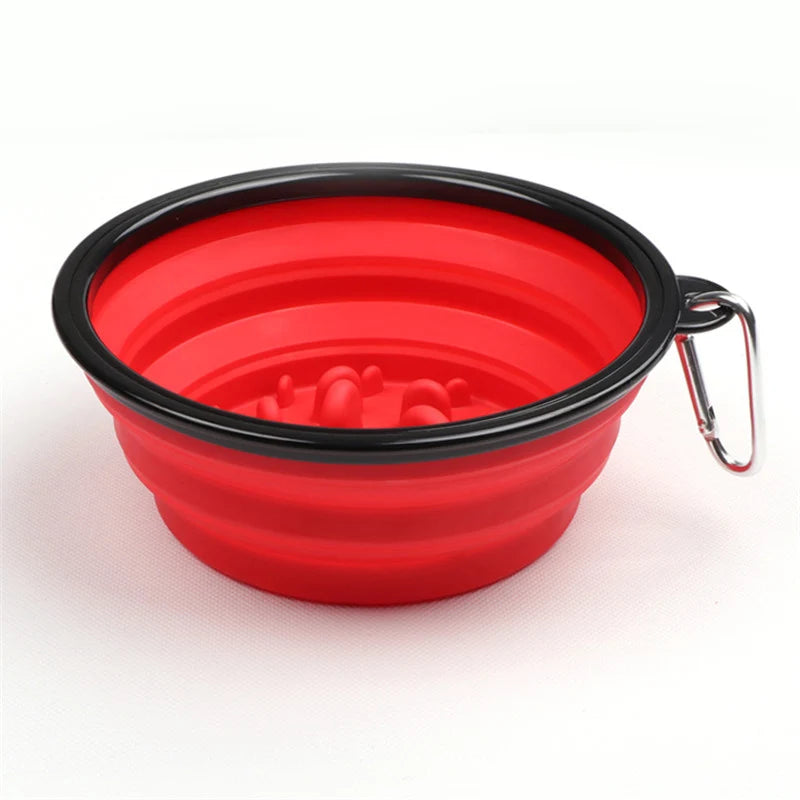 350 1000ml Travel Foldable Pet Dog Bowl for Small Large Dogs Slow Puppy Big Dog Food Bowls Portable Pet Feeder comedero perro