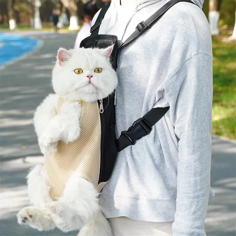 Portable Breathable Cat Bag Pet Travel Tote Bag Backpack For Carrying Pets On Both Shoulders Outdoor Travel Set For Cats And Dog - Play Paws Toys