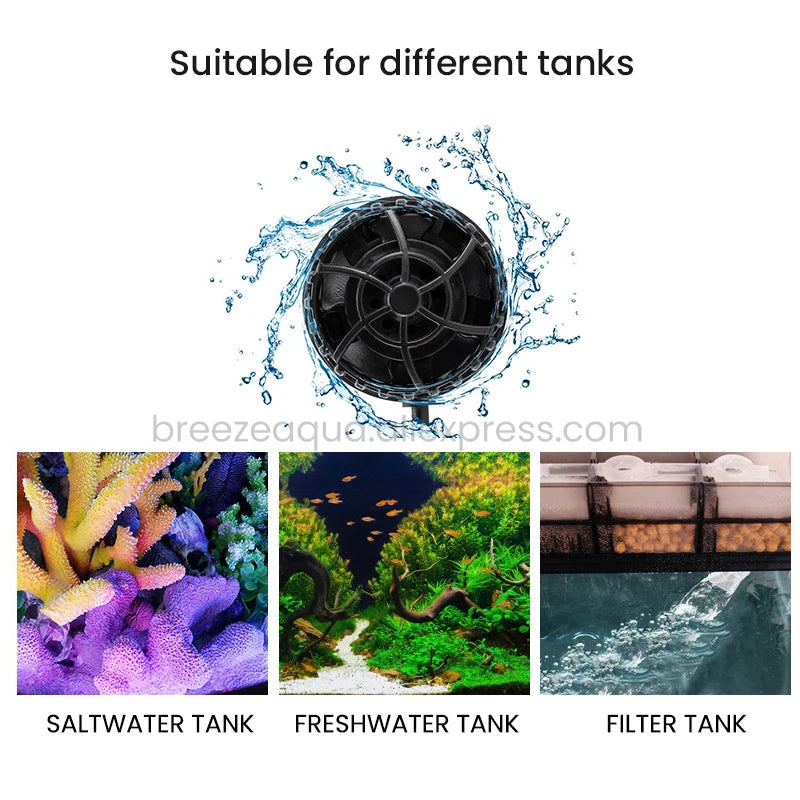 ZKSJ Eco Slim 6000 DC Mini Saltwater Fish Tank Aquarium Wavemaker Pump with Controller