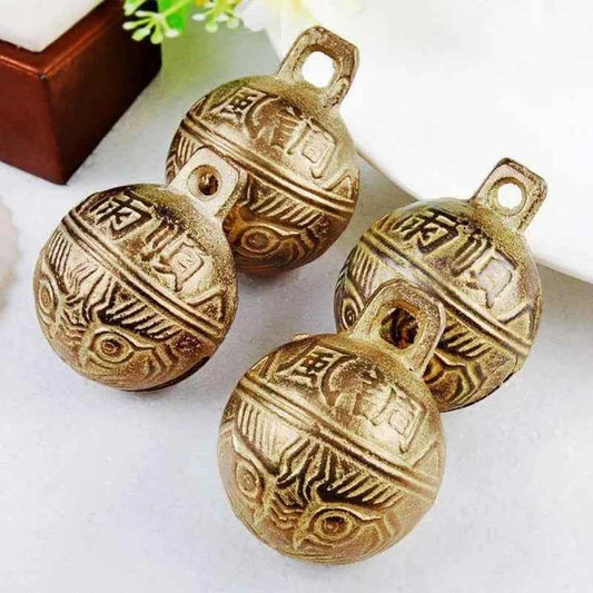1/2PCS 38mm Excellent Chinese Tibetan Bell Tiger Gift Great Lucky Feng Shui Bell Head Brass Charming Bells