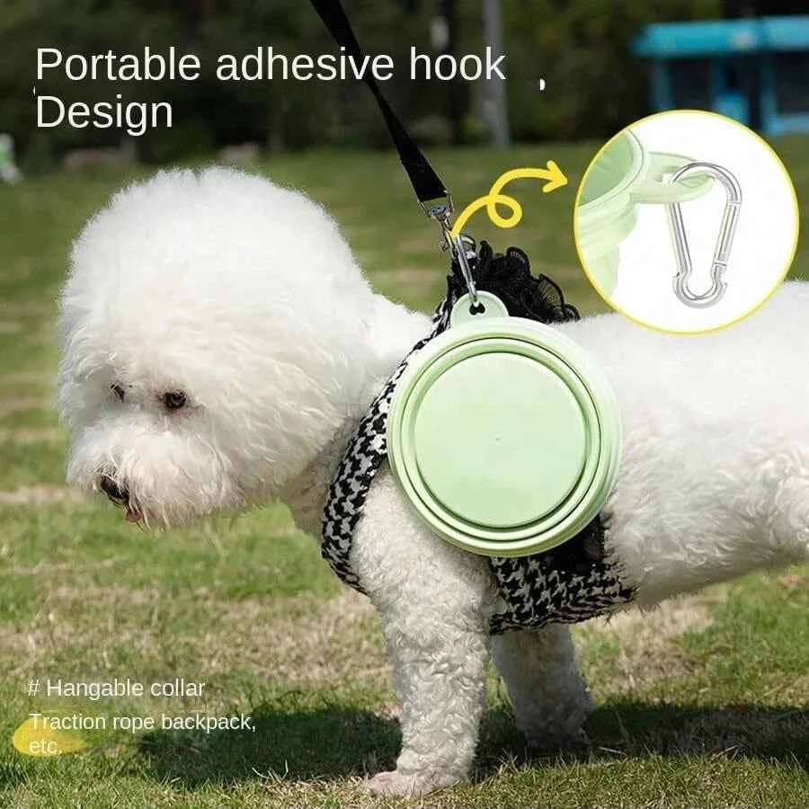 350ml Macaron Color Series Portable Folding Bowl for Pets, Dog Drinking Bowl, Cat Food Bowl, Travel Bowl with Carabiner