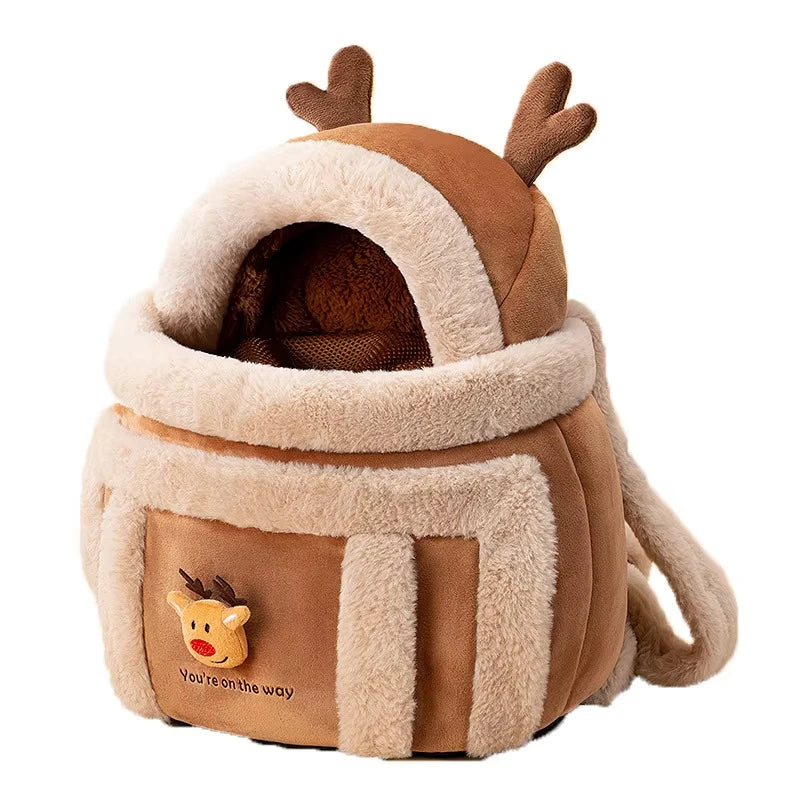 Portable Pet Cat Fall And Winter Speculation Handbag Warm Backpacks Dog Bag Autumn And Winter Warm And Windproof  Crossbody Bag - Play Paws Toys