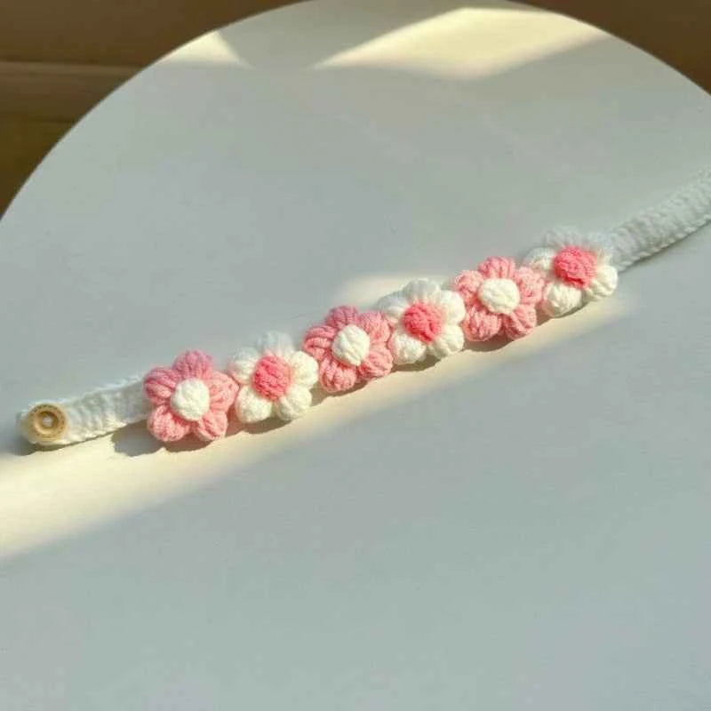 Pet Handmade Three-dimensional Yarn Flower Collar Cute Scarf Decorative Accessories Dog Cat Cute