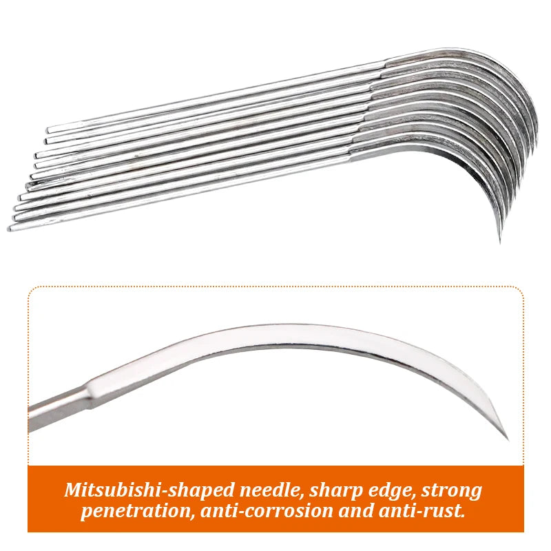 Suture Needle Bending Needle Veterinary 10Pcs Absorbable Suture Thread 1M Animal Husbandry Veterinary Tools Sheep Cow Livestock