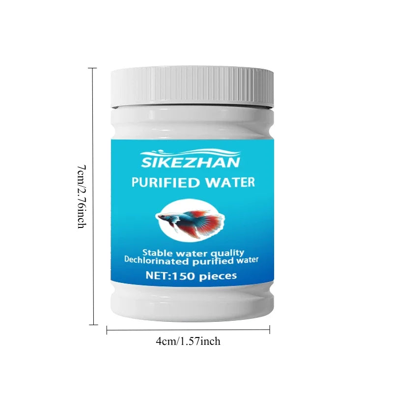Fish Tank Water Treatment Set: Nitrifying Bacteria Tablets & Liquid, Anti‑Algae Tabs, Odor Remover, Dechlorinator Tablets