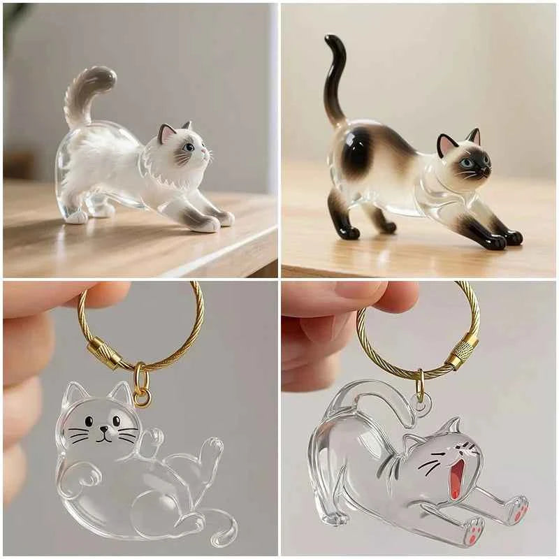 Cat Hair Memorial Storage Keychain Cat Fur Container Pets Cat Fur Collector Capsule Keyring Kitty Hair Hanging Pendants