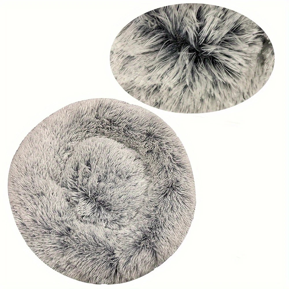 Round Large Dog Bed Winter Warm Plush Dog Bed for Medium Dog House Sleeping Dog Kennel Removable Small Cat Sofa Accessories
