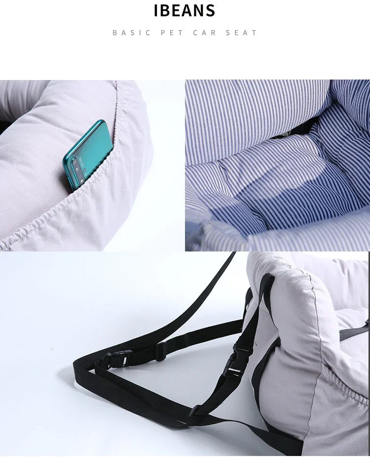 Pet Dog Portable Car Seat Central Control Nonslip Dog Carriers Safe Car Armrest Box Booster Kennel Bed for Small Dog Cat Travel