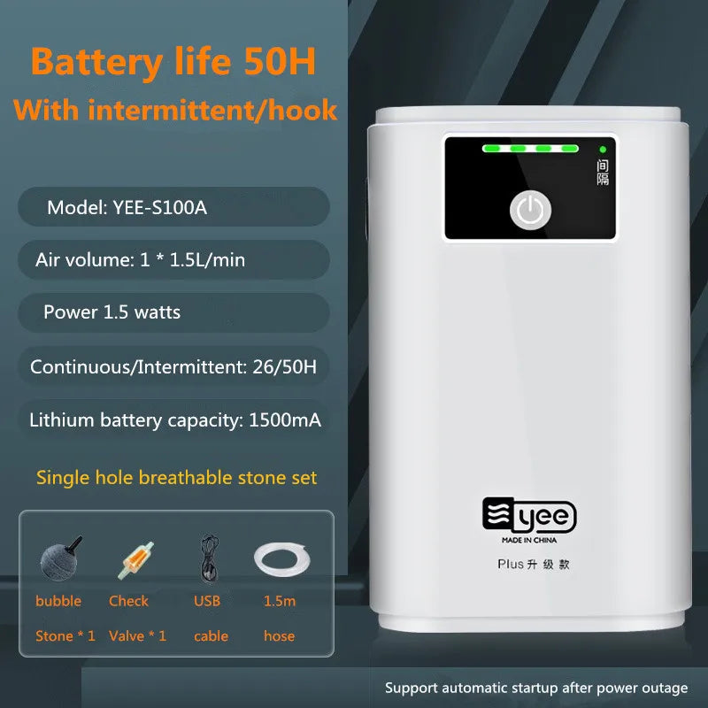 Fish tank oxygen pump charging dual-purpose air pump USB lithium battery household portable silent fishing tool outdoor
