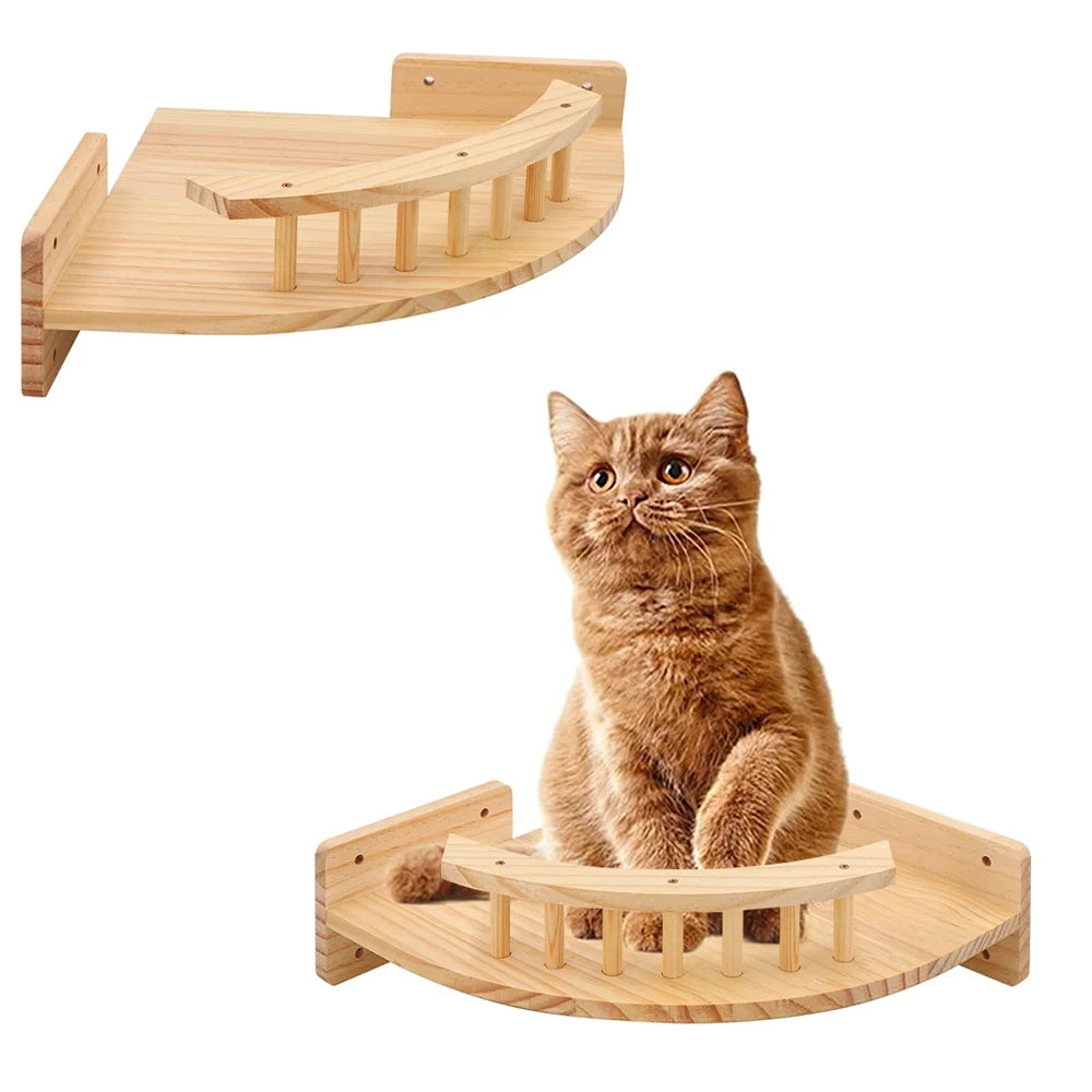 Wall-mounted Cat Climbing Frame 50cm Cat Climbing Ladder  Hammock  Activity Sisal Cat Grab Post Cat Pedal Indoor Cat House - Play Paws Toys