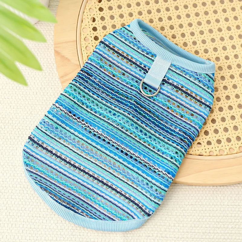 Summer Dog Vest Stripped Breathable Thin T-Shirt for Small Medium Dog Fashion Chihuahua Yorkshire Vest Pet Clothes Wholesale