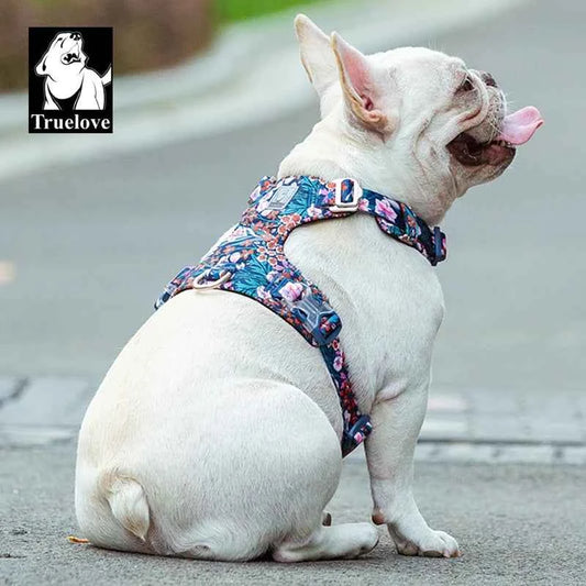 Truelove Dog Harness New Fashion Design Harness for Small Large Dog Cotton Floral Multi Sizes Adjustable Reflective TLH6283