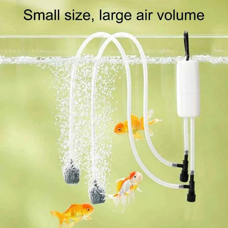 Aquarium USB Oxygen Air Pump Fish Tank Portable Dual-hole Silent Air Compressor Aerator Mini Adjustable Air Volume Accessories