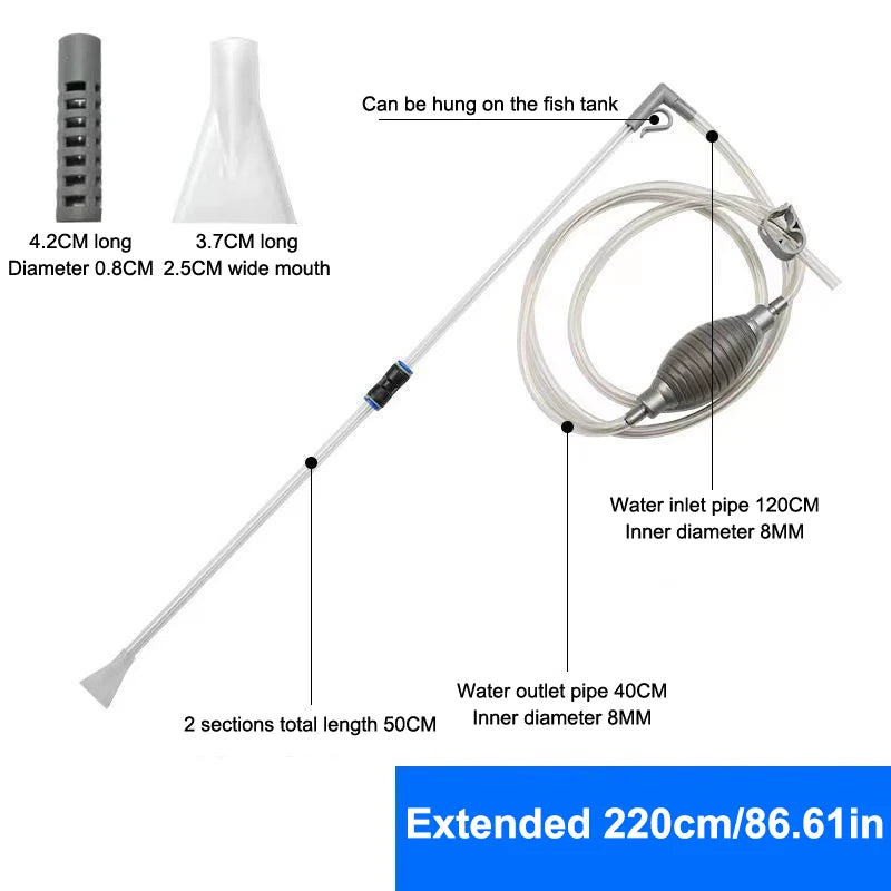 1Set Fish Tank Water Changer Aquarium Cleaner Manual Water Changer Handheld Vacuum Siphon Pump Cleaner Fish Tank Cleaning Tools