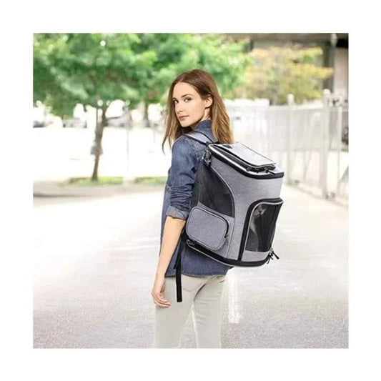 Cat Bag Outdoor Portable Cat Backpack, Foldable Small Dog And Cat Outdoor Bag Expandable Double Shoulder Pet Backpack