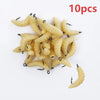 Rubber Maggots Fishing Bait Set with Hooks - Versatile Grub Lures for Bass,Trout,Crappie,Bluegill,Ideal for Freshwater Fishing