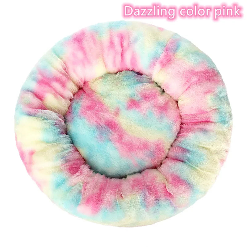 Super Soft Pet Cat Bed Plush Full Size Washable Calm Bed Donut Bed Comfortable Sleeping Artifact Suitable For Winter - Play Paws Toys