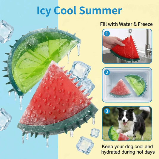 Pet Cooling Chew Toy Reusable Dog Cat Toy Teething Summer Cooling Pineapple Ice Frozen Fruit Shape Toys for Small Medium Dogs