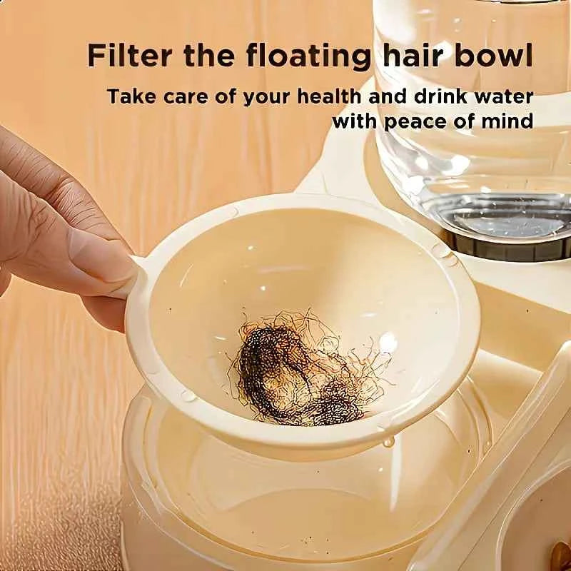 2-in-1 Large Pet Feeder & Water Dispenser, Dry Wet Separation, Durable Plastic, Transparent, No Battery, For Cats Dogs Travel