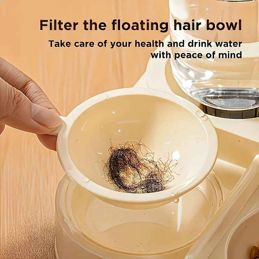 2-in-1 Large Pet Feeder & Water Dispenser, Dry Wet Separation, Durable Plastic, Transparent, No Battery, For Cats Dogs Travel