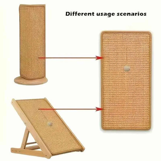 Standing Sisal Cat Scratcher with Hanging Ball, Space Saving Cat Furniture, Protect Sofa Chair Door, No Cat Tree Included