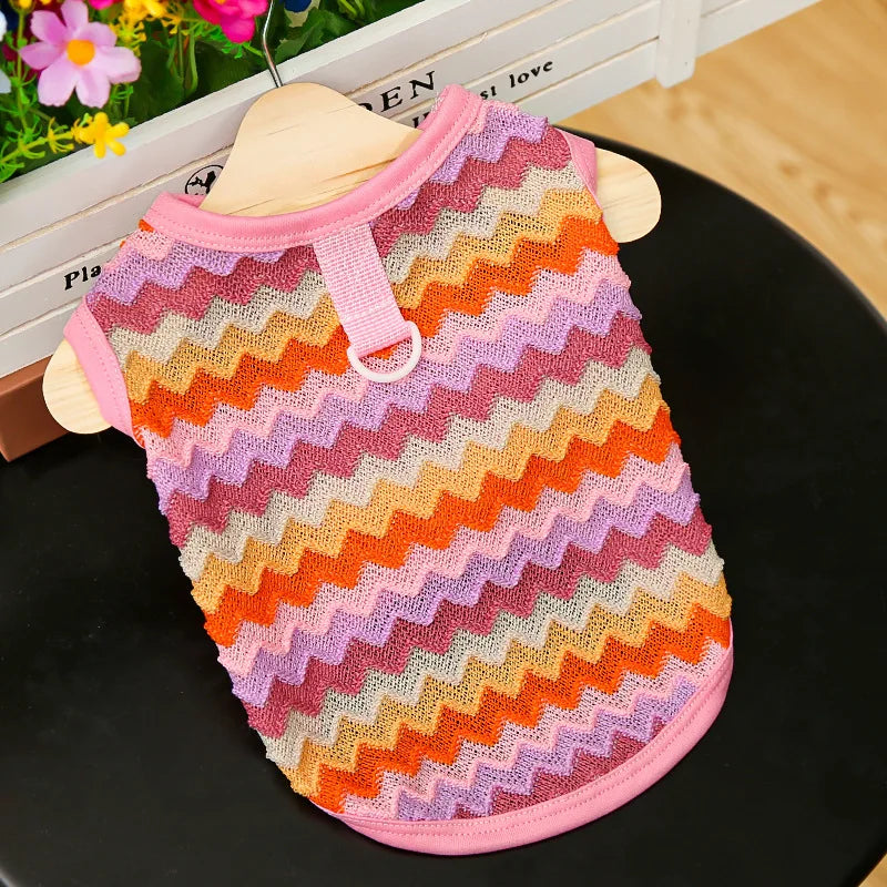 Summer Dog Vest Stripped Breathable Thin T-Shirt for Small Medium Dog Fashion Chihuahua Yorkshire Vest Pet Clothes Wholesale