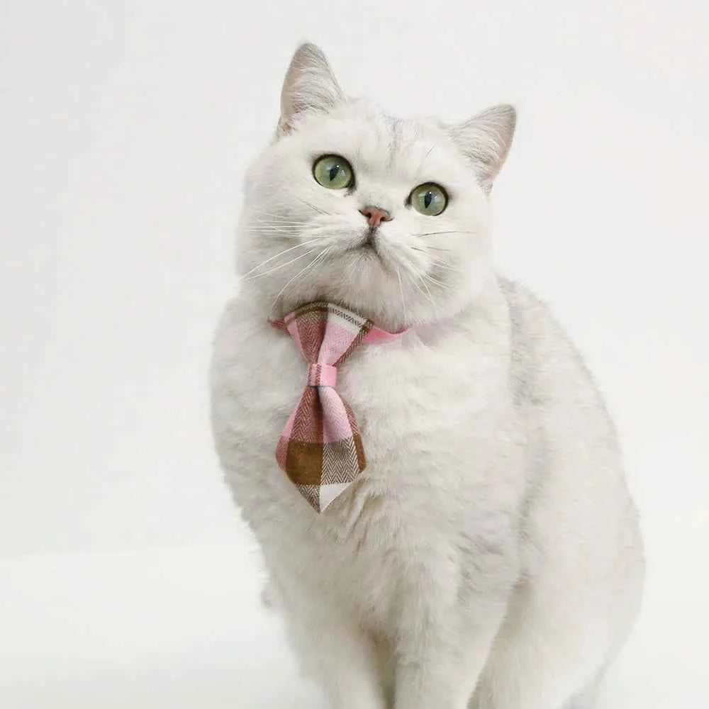 Pet Accessories for Dogs Cats Bowtie British Style Puppy Plaid Tie Breakaway Bowknot Collar for Small Dog Cat Gentleman Costume