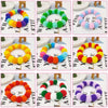 Pet Dog Bow Tie Rainbow Flower Hair Ball Necklace Cat Collar Pet Dog Cat Bowties Neckties Dog Grooming Accessories