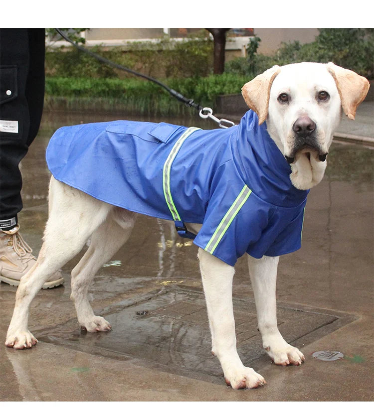 Waterproof Large Dog Raincoat Corgi Cloak Style Puppy Dog Clothes Reflective Pet Windproof Rainproof Hooded Raincoat for Dog