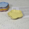 14cm Rainbow Plum Blossom Ceramic Dish Cat Feeding Flower Shaped Bowl Multi-purpose Bone Spitting Tray Dipping Sauce Plate