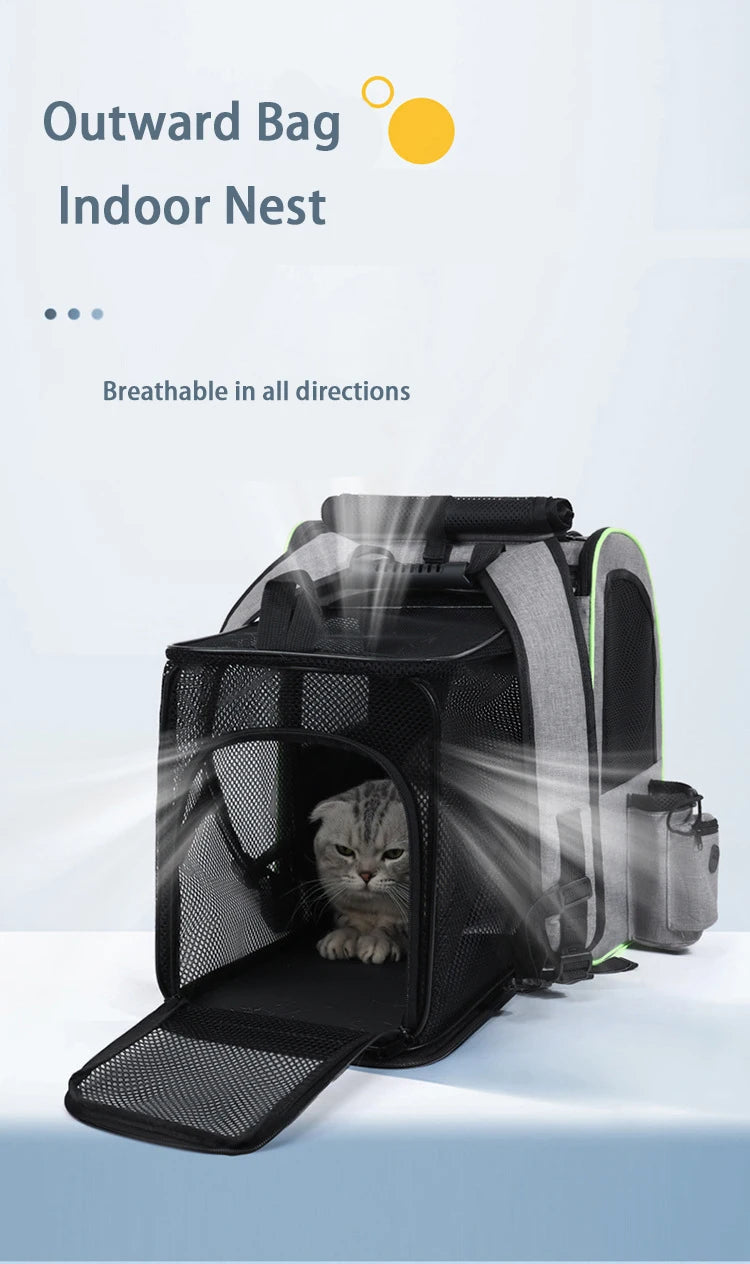 Cat Carrier Backpacks Expandable Cat Backpack with Shade Cover, Breathable Mesh Pet Carrier Backpack Bag for Travel Hiking Campi - Play Paws Toys