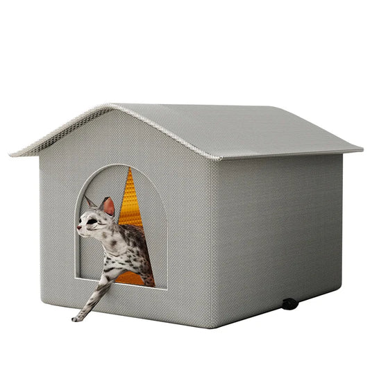 Stray Cat dog House Waterproof Outdoor Winter Warm Pet Cave Sleeping Beds Home Foldable Washable for Small Dog Puppy Supplies - Play Paws Toys