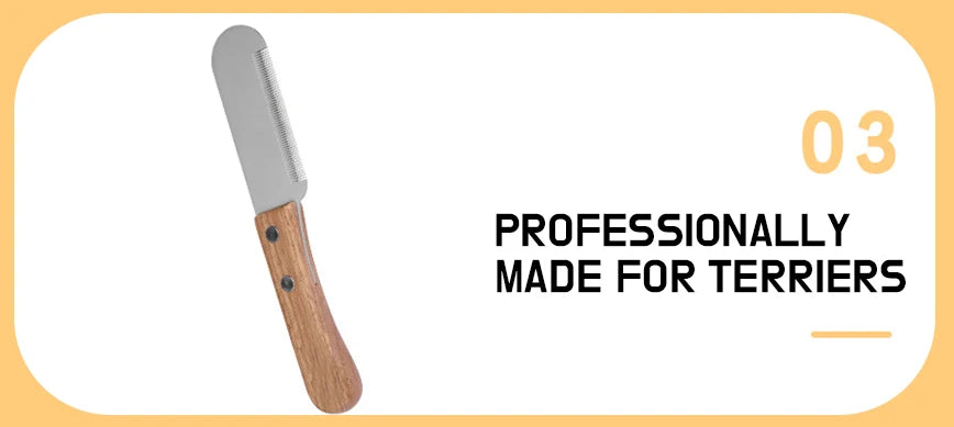 Pet Stainless Steel Wooden Handle Stripping Knife Professional Cat Dog Comb Shaving Plucking Hair Comb Knife Pet Grooming Tools