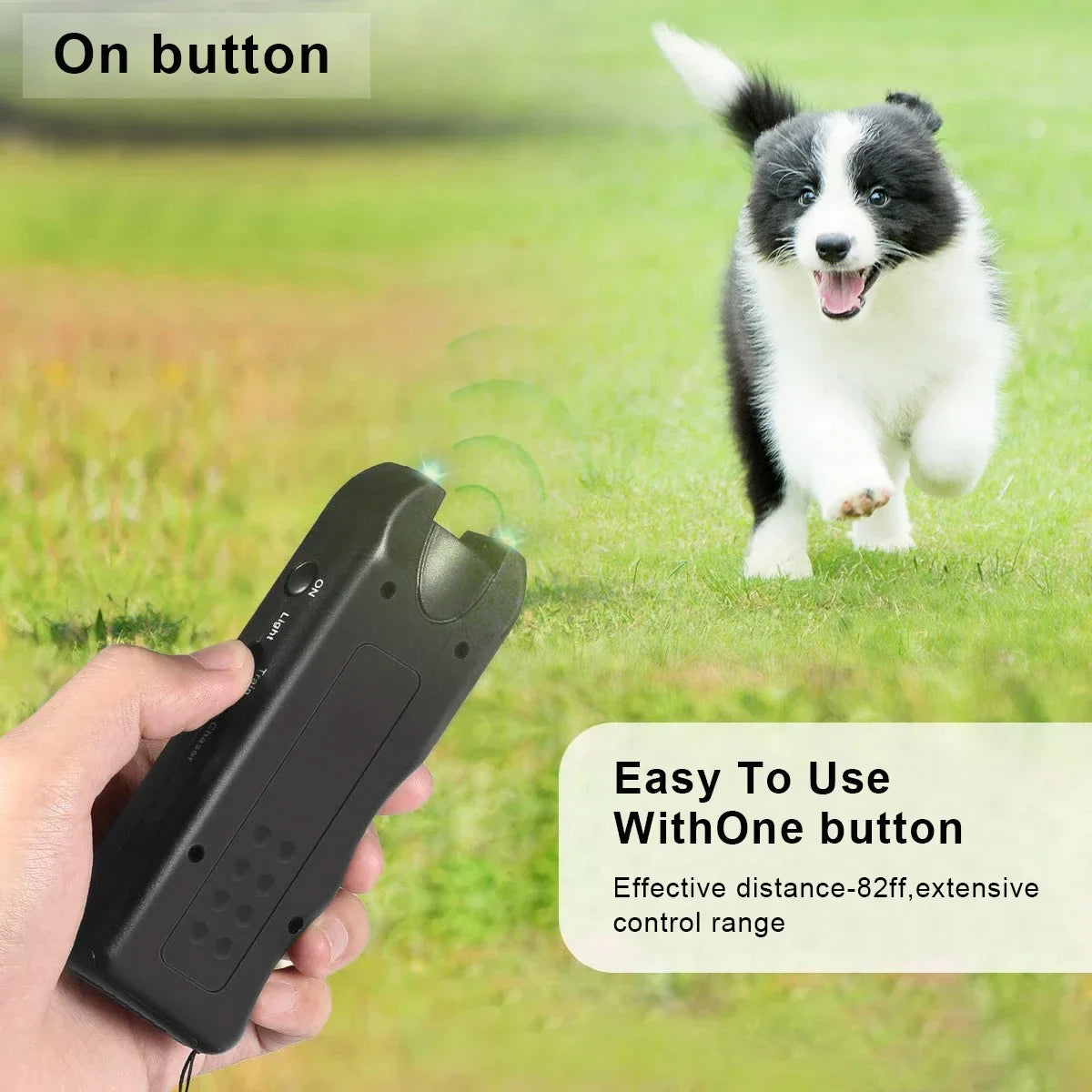 Portable Ultrasonic Dog Repeller Pet Training Device Outdoor Animal Deterrent With LED Light To Stop Barking Chase Away