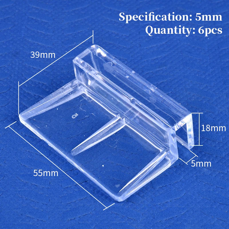 5/6/8/10/12mm Aquarium Acrylic Clips Glass Cover Support Holders Transparent Fish Tank Cover Plate Bracket Aquarium Accessories