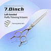 Fenice Left-handed Professional 7.0/7.5/8 inch JP440C Cutting Curved Fluffy Thinning Chunker Scissors Set Kit Pet Dog  Grooming