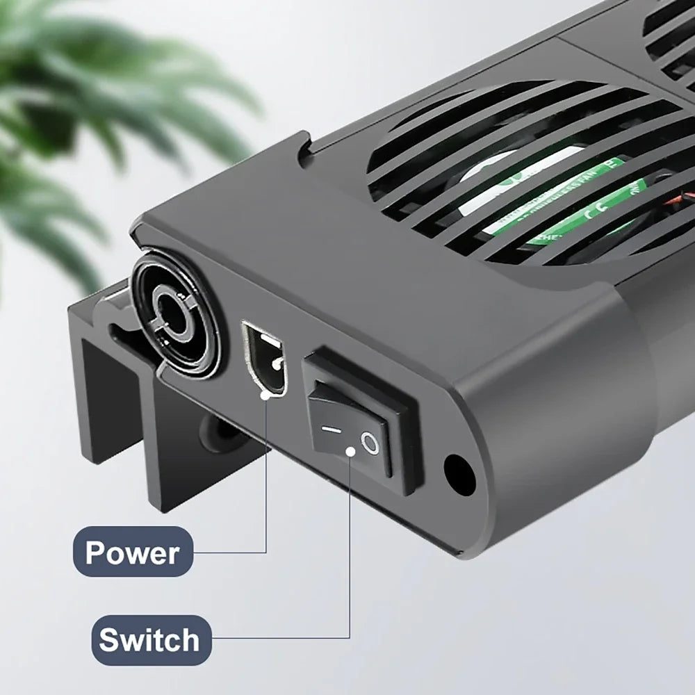 Aquarium Fish Tank Cooling Fan 220V 135°Rotation Automatic Temperature Control Heat Dissipation Cooling Fan 2/3/4/5/6 Head