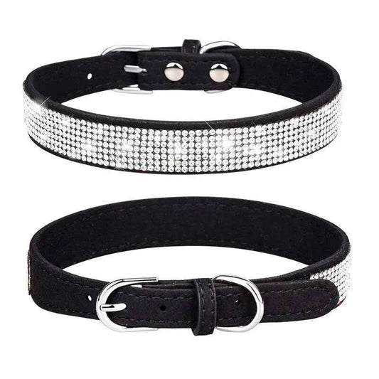 Bling Rhinestone Dog Cat Collars Leather Pet Puppy Kitten Collar for Chihuahua