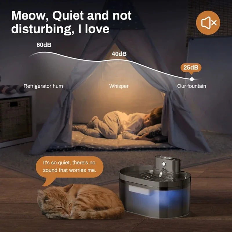 2.2L Wireless Automatic Cat Water Fountain Infrared Sensor Smart Pet Drinkier Fountain 2600mAh Pet Water Dispenser For Dog Cat