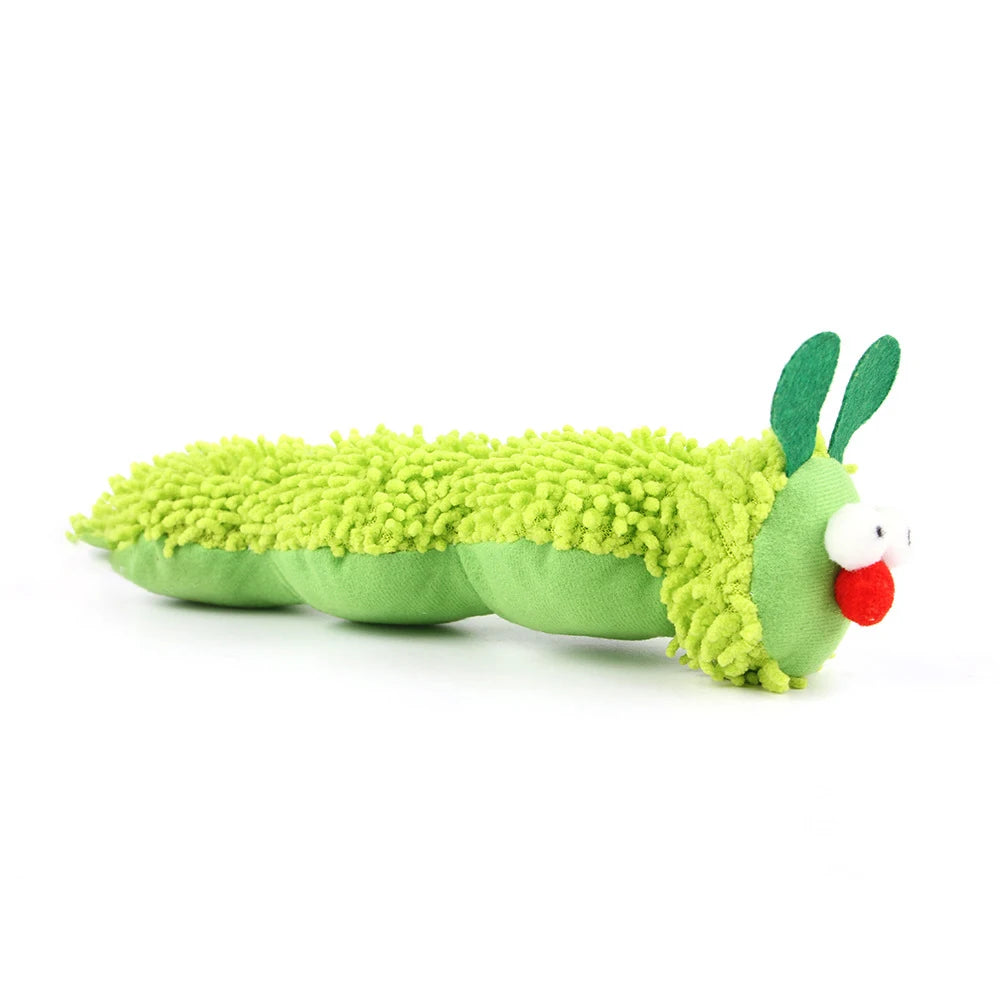 Caterpillar Cat Chew Toy, Plush Interactive Kitten Teething Toy with Catnip, Silvervine Dental Teeth Cleaning for Indoor Cats
