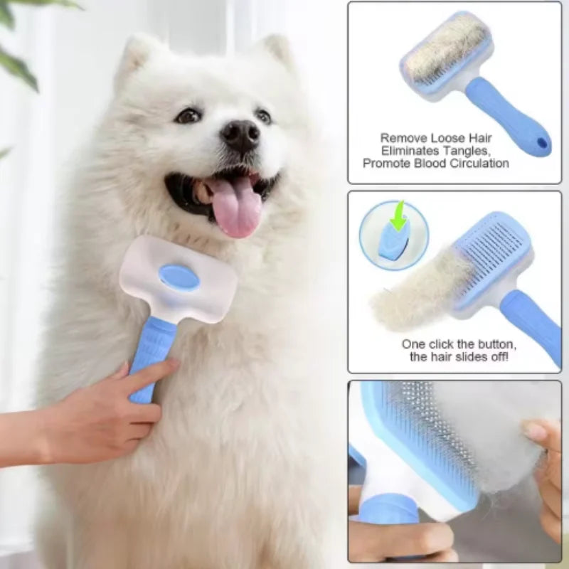 Pet Hair Remover Brush for Dogs And Cats Long Hair Grooming Comb Bath Cleaning Brush Essential Pet Supplies